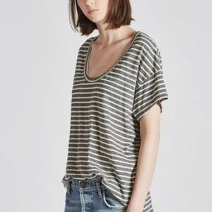 Current Elliott Stripe U Neck Tee